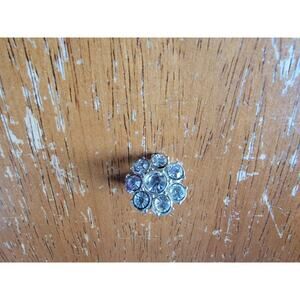 Vintage Rhinestone Snowflake Brooch Pin